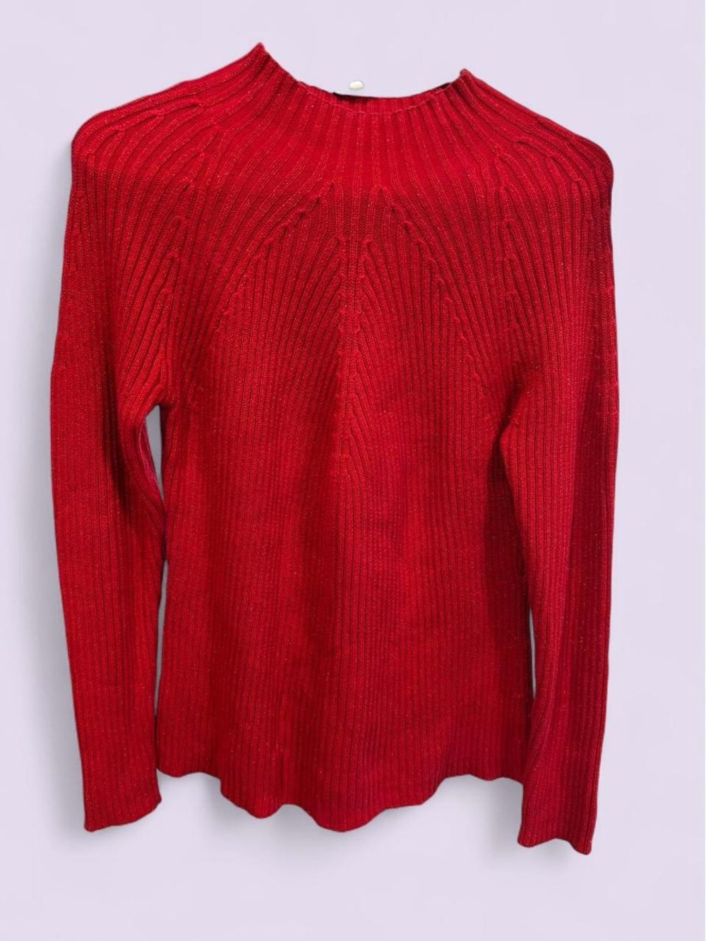 St. John’s Bay Red Gold Metallic Fleck Sweater L